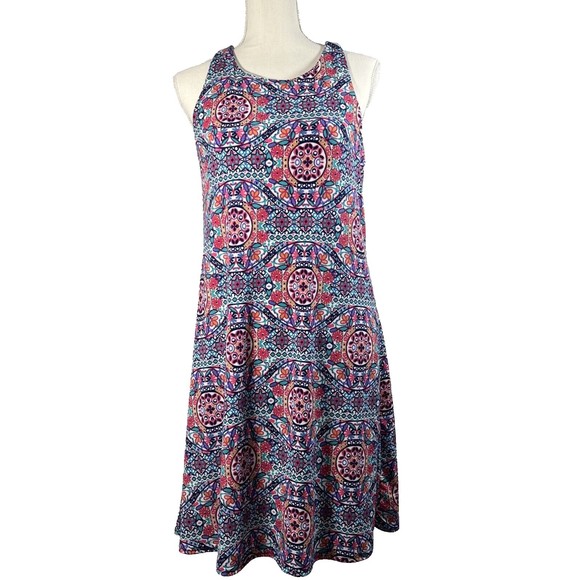 Cupio Women's Racerback Mandala Print Sleeveless Swing Dress Boho Size M - Picture 1 of 11